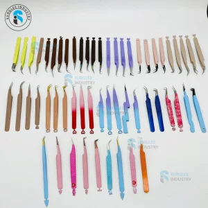 All Types of Eyelash Extension Tweezers Set with A+ Quality Surgical Grade Stainless Steel