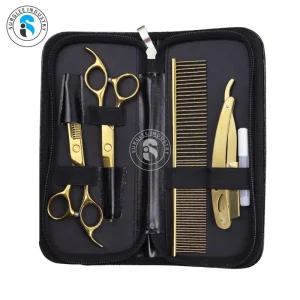 High Demanded Barber Tools Kit with Premium Quality Scissors Hair Comb and Shaving Razor Perfect for Salon Artists and Home Grooming Use