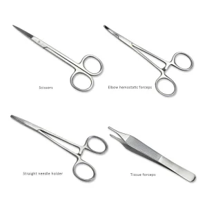 Medical Students Suture Tools 4 Pcs set stainless steel