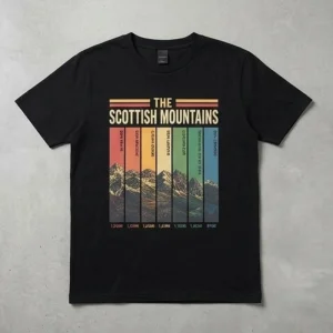 THE SCOTTISH MOUNTAINS Graphic Tee for Men – Black
