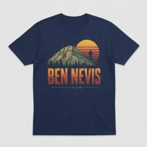 BEN NEVIS Graphic Tee for Men – Navy Blue