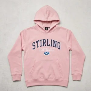 STIRLING Scotland Embroidered Hoodie – Pink
