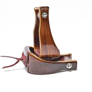 Wooden Western Saddle Stirrups Leather Tread SUS304 Hardware Riding Stirrup for Horseback Riding