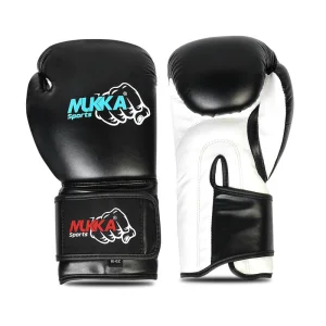 Black White Boxing Gloves Velcro Training Gloves