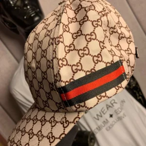 Premium Monogram Print Canvas Baseball Cap – 6-Panel with Contrast Web Stripe
