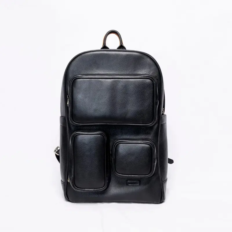 CROSS ROAD Genuine Leather Backpack for Men – Classic Black