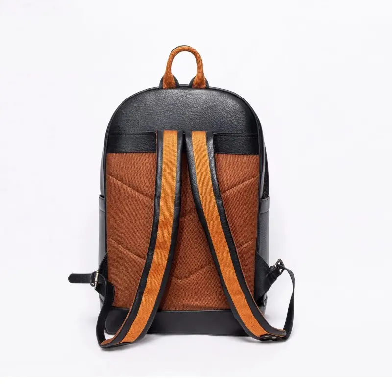 CROSS ROAD Genuine Leather Backpack for Men – Classic Black