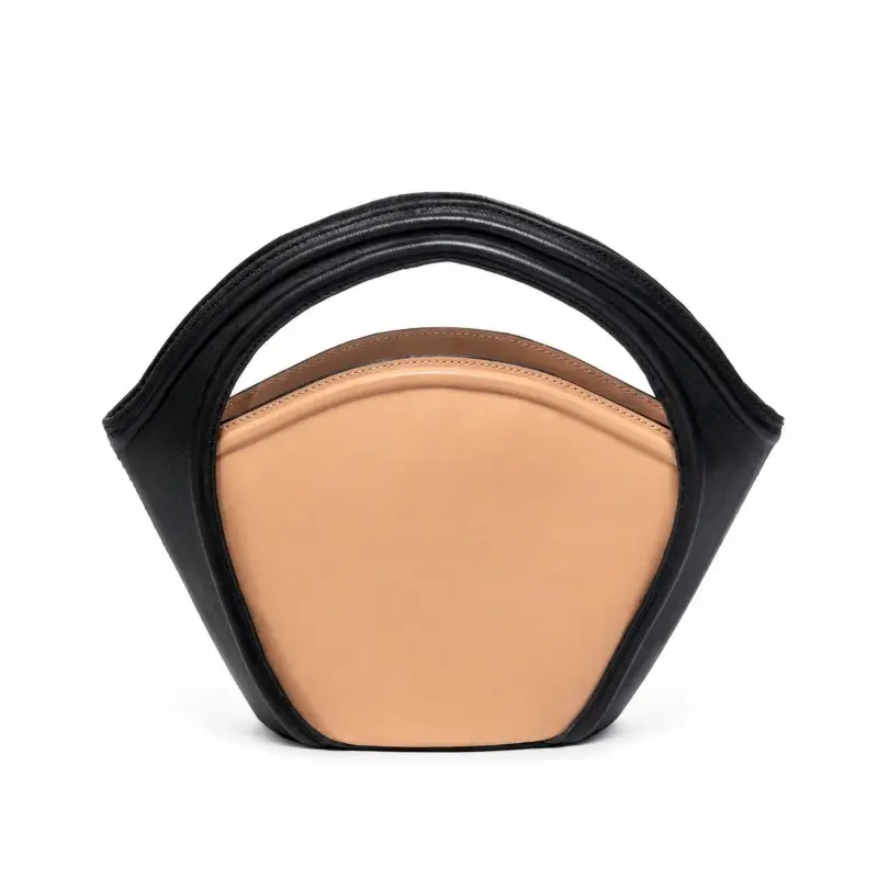 BUCKET Genuine Leather Handbag for Women – Black & Nude