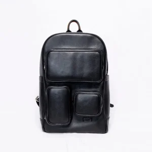 CROSS ROAD Genuine Leather Backpack for Men – Classic Black