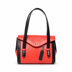 CYPHER Genuine Leather Bucket Bag for Women – Red &amp; Black