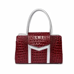 NIGHTINGALE Ladies Leather Handbag | Crocodile Texture