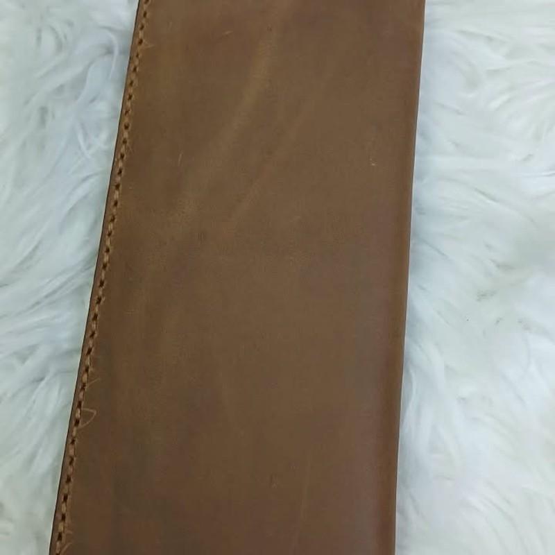Leather Long Wallet — Hand Stitched Bifold Wallet for Men and Women