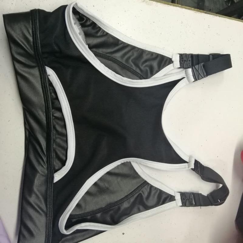 Women's High-Support Glossy Sports Bra with Adjustable Straps