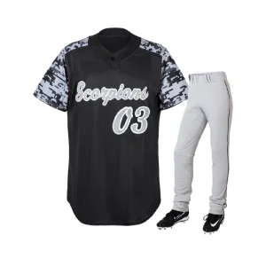 Custom Baseball Uniform Set – Black Baseball Jersey &amp; Pants