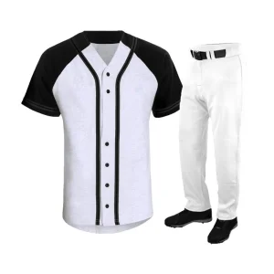 Custom White &amp; Black Baseball Uniform Set – Baseball Jersey &amp; Pants