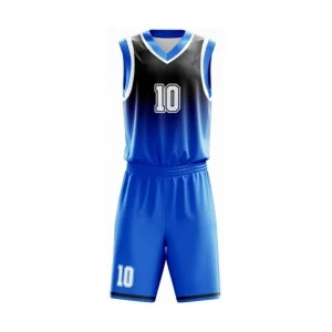 Custom Basketball Uniform Set – Blue &amp; Black Basketball Jersey and Shorts