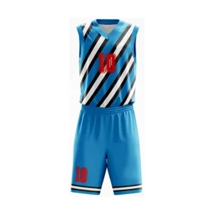 Peakzone Sports Premium Sublimated Diagonal Striped Basketball Kit