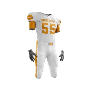 Custom Pro White &amp; Orange American Football Uniform Kit