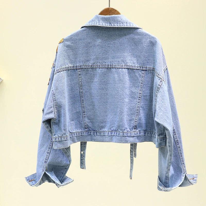 Wholesale Women's Embroidered Jean Jacket, Y2K Boho Floral Cropped Denim Jacket with Grommet Straps, Private Label OEM Sialkot