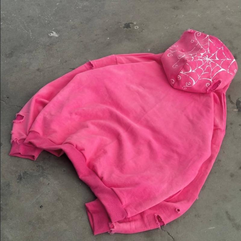 Embroidery Hoodie Custom, Chenille Patch Distressed Streetwear Hoodie, Pink Acid Wash Oversized, Wholesale OEM Sialkot