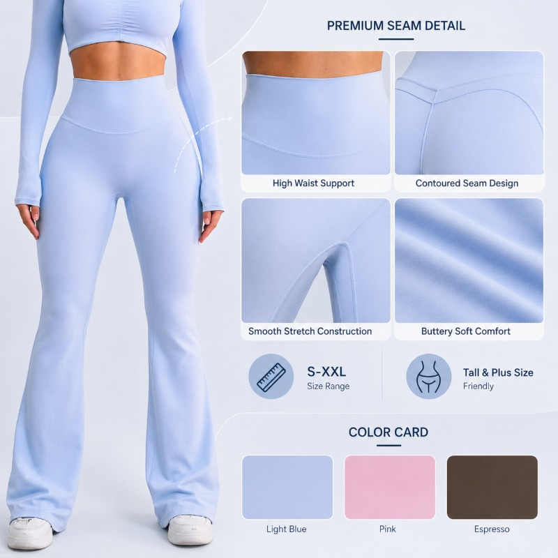 Custom Yoga Set Women, High Waist Flared Pants and Top, Two Piece Pilates Workout Activewear, Fitness Gym Sportswear