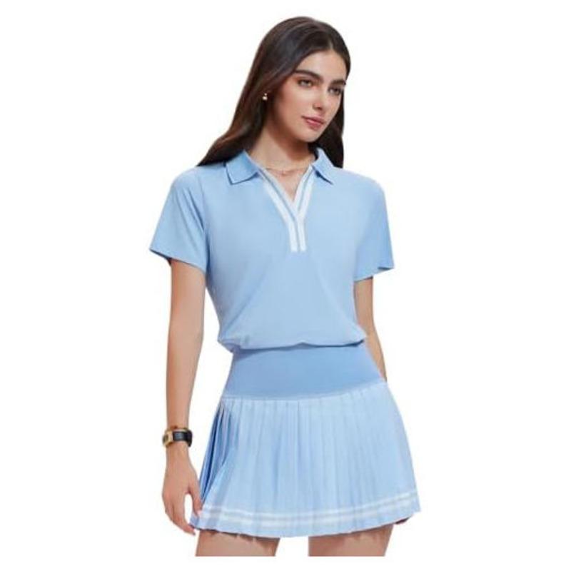 Tennis Apparel Women, Custom Polo Shirt and Pleated Skirt Set, Two Piece Tennis Wear, Golf Pickleball Activewear, OEM ODM Manufacturer Sialkot