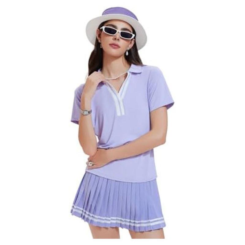 Tennis Apparel Women, Custom Polo Shirt and Pleated Skirt Set, Two Piece Tennis Wear, Golf Pickleball Activewear, OEM ODM Manufacturer Sialkot