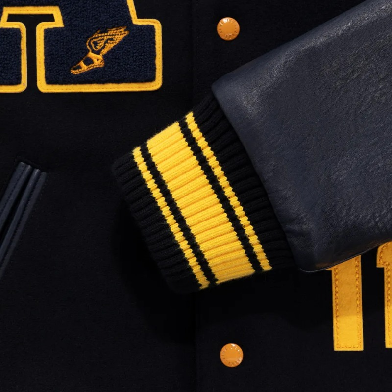 Custom Baseball Jacket, Wool Body Leather Sleeve Varsity Letterman Jacket, Chenille Embroidered Patch Appliqué, Streetwear