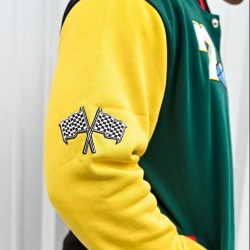 Custom Harajuku Retro Colorblock Letterman Jacket | Heavy Gauge Fleece Embroidered Graphic Hip Hop Varsity Jacket Bulk Supplier Sialkot, Pakistan