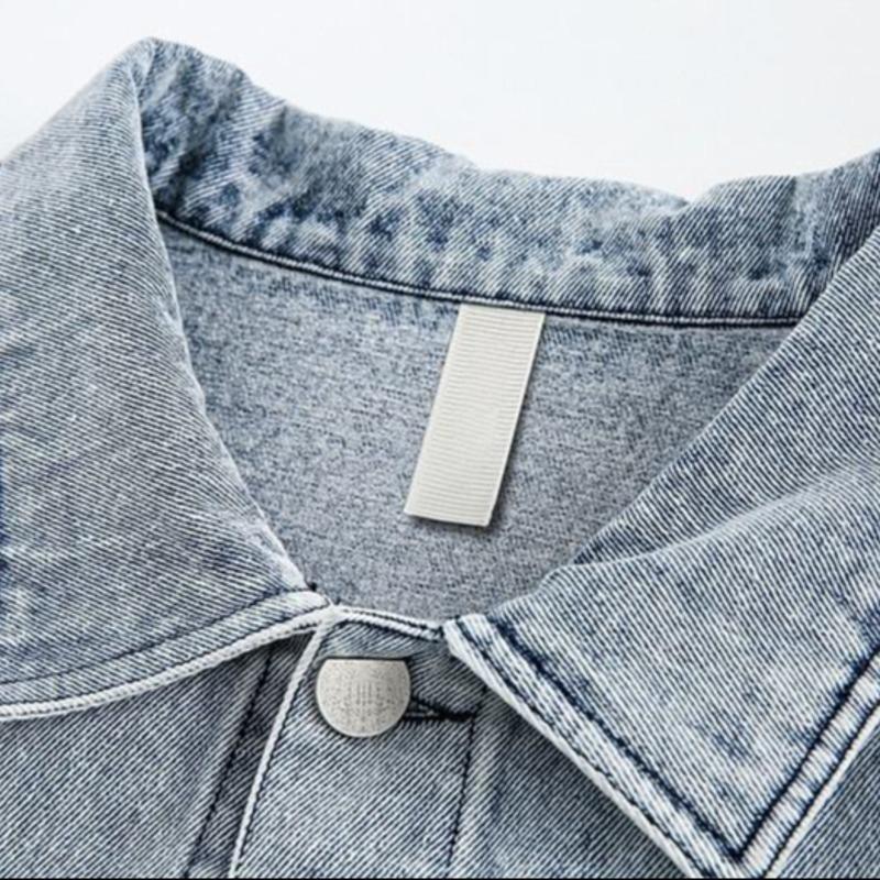 Wholesale Custom Denim Jacket Men for Clothing Brands, Vintage Wash Oversized Jean Jacket, Zipper Stripe Detail, Distressed Print, Streetwear Jean Jacket Manufacturer Pakistan
