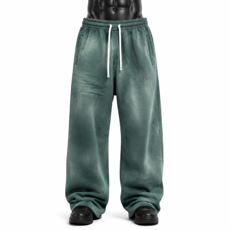 Wholesale Custom Sweatpants, Heavyweight Washed Fleece Baggy Wide Leg Sweatpants, Custom Logo, Plus Size Streetwear, Sialkot Pakistan