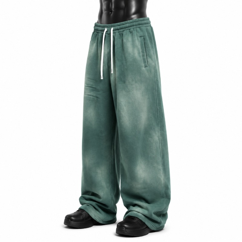 Wholesale Custom Sweatpants, Heavyweight Washed Fleece Baggy Wide Leg Sweatpants, Custom Logo, Plus Size Streetwear, Sialkot Pakistan
