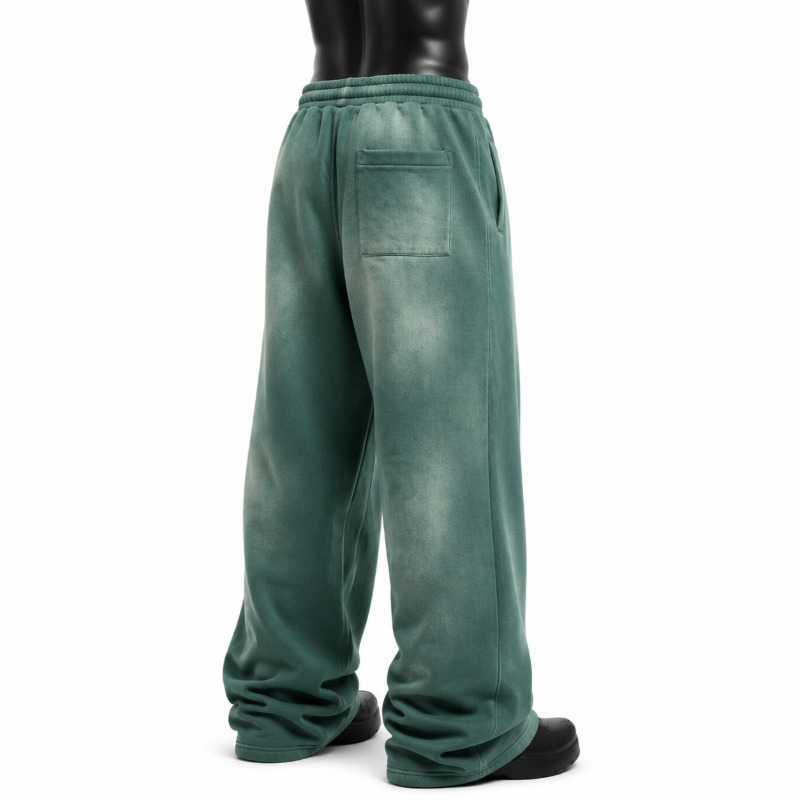 Wholesale Custom Sweatpants, Heavyweight Washed Fleece Baggy Wide Leg Sweatpants, Custom Logo, Plus Size Streetwear, Sialkot Pakistan
