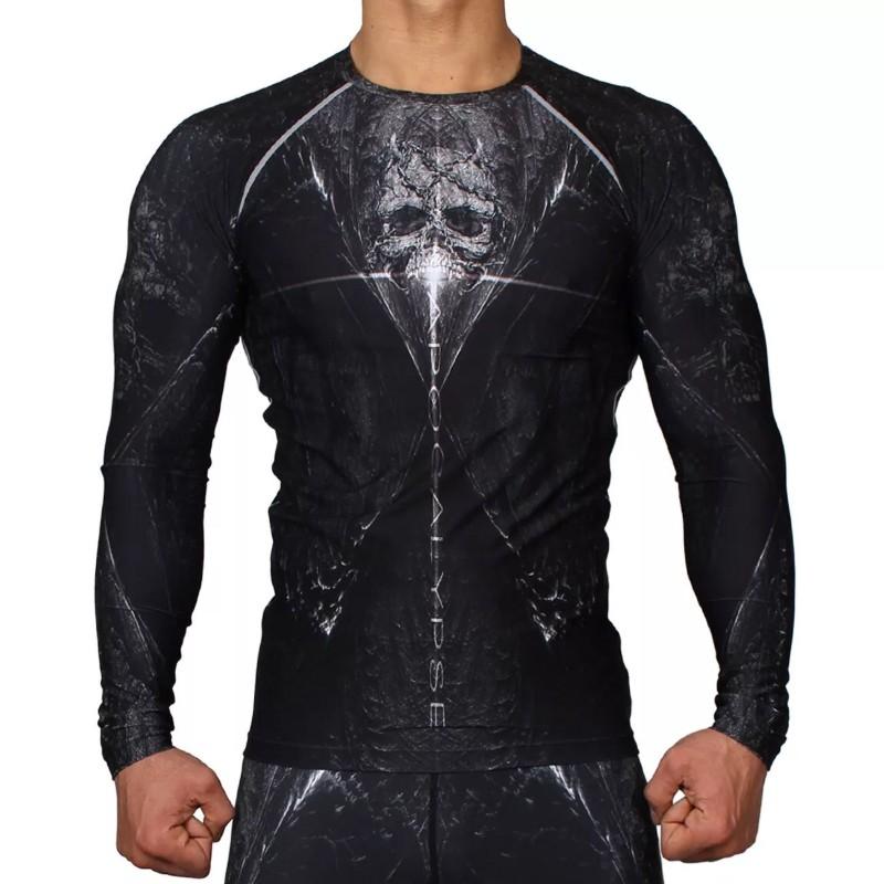 Custom Compression Shirt Men, Sublimated Long Sleeve Rash Guard, Slim Fit Stretch Base Layer, Gym MMA BJJ Training Top