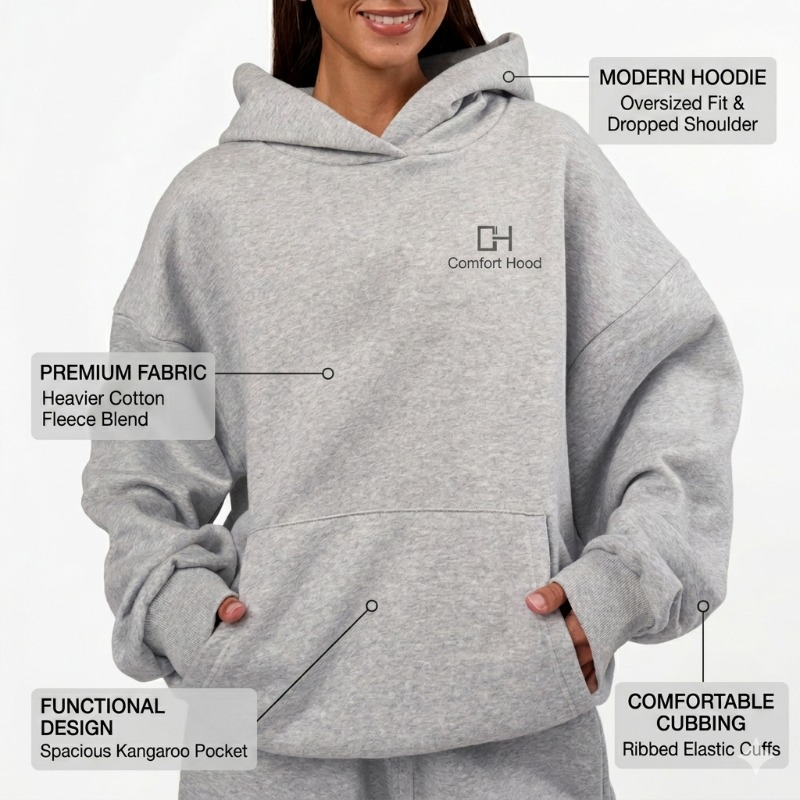 Women's Fashion Hoodie Custom Design | Plain & Printed Fleece Pullover | Bulk OEM Manufacturer Pakistan