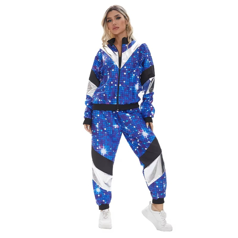 Custom Women's Retro Color Block Tracksuit | 80s Style Zip Up Track Jacket & Jogger Pants Set | Polyester OEM Manufacturer Sialkot Pakistan