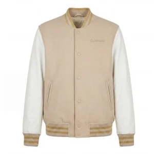 Custom Varsity Jacket Men, PU Leather Sleeve Retro School Jacket, Embroidered Letter Patch, Zip Up Winter Streetwear Manufacturer Sialkot
