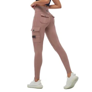 Wholesale Cargo Leggings Women, Custom High Waist Yoga Pants with Pockets, Private Label Activewear, Low MOQ, OEM ODM Manufacturer Sialkot Pakistan