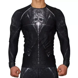 Custom Compression Shirt Men, Sublimated Long Sleeve Rash Guard, Slim Fit Stretch Base Layer, Gym MMA BJJ Training Top