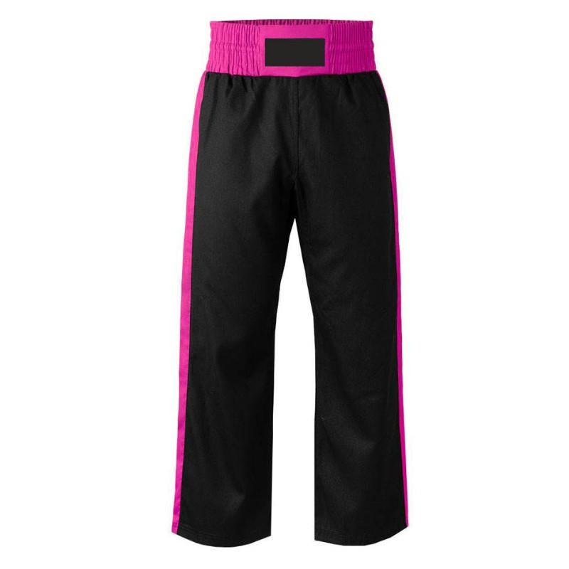 High Quality Breathable Cotton Karate Sportswear Adjustable Draw String Loose Fit Kick Boxing Trouser Stretch Panels for