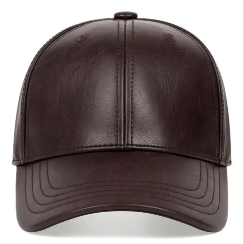 Men’s Brown Leather Baseball Cap