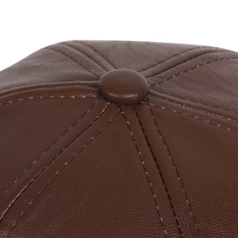 Men’s Brown Leather Baseball Cap