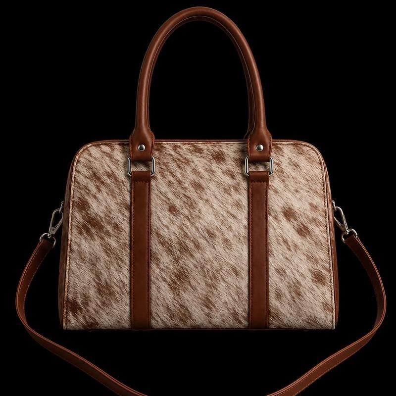 Elegant Cow Print Satchel Handbag for Women