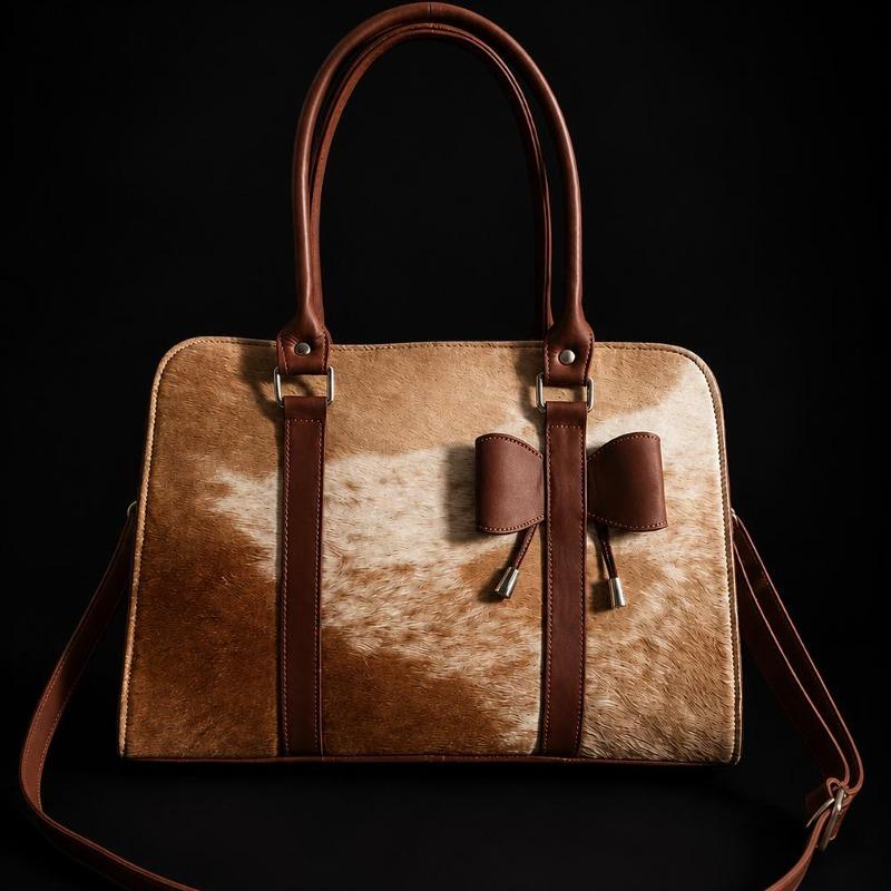 Elegant Cow Print Satchel Handbag for Women