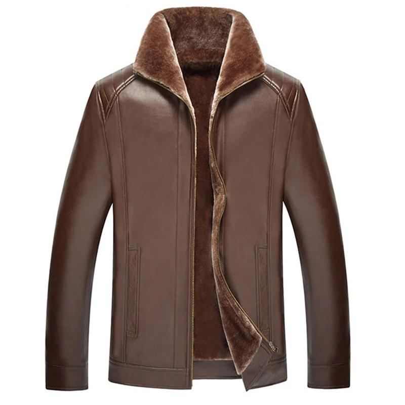 Men’s Brown Shearling Leather Jacket