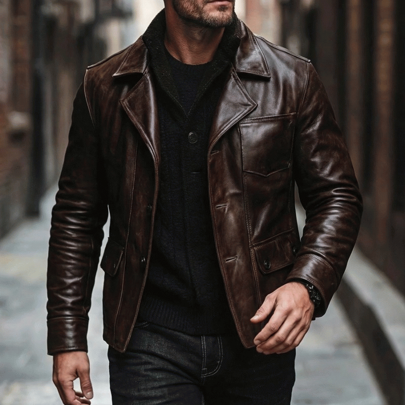 Men’s Premium Leather Blazer Jacket