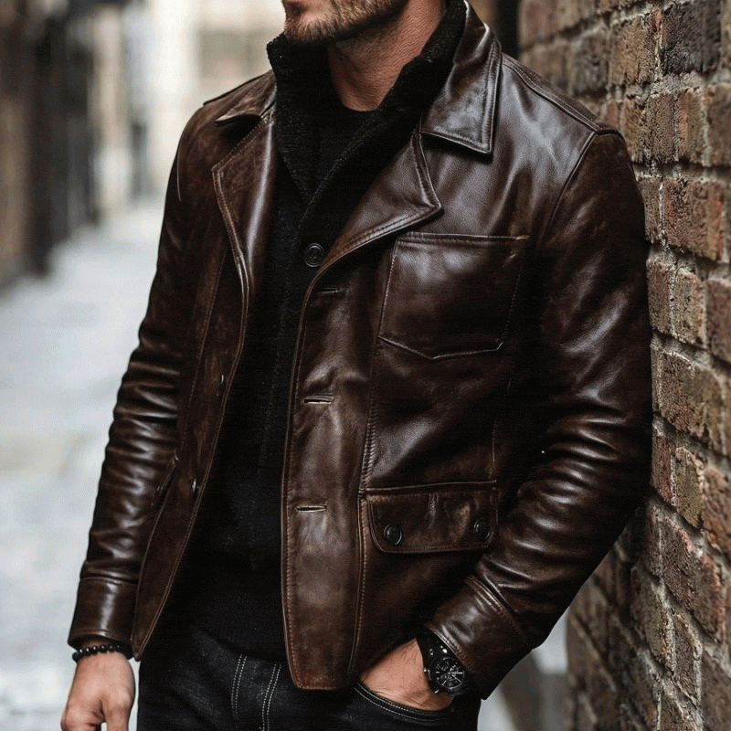 Men’s Premium Leather Blazer Jacket