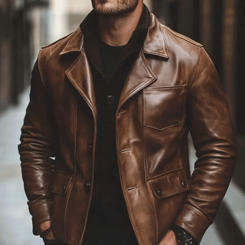 Men’s Premium Leather Blazer Jacket