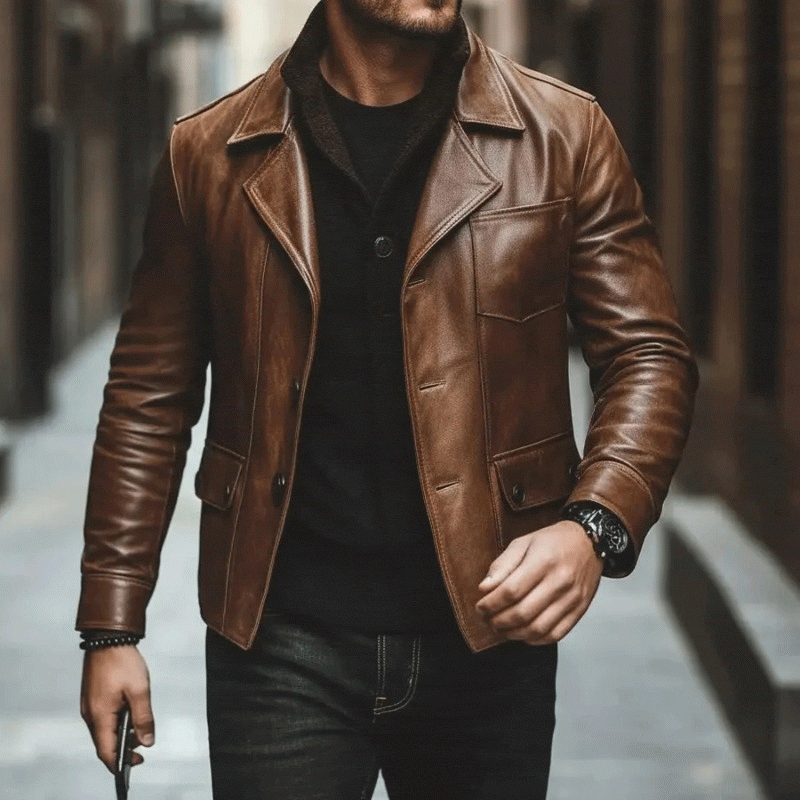Men’s Premium Leather Blazer Jacket
