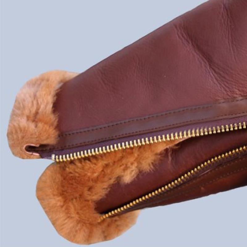 Men’s  Shearling Leather Aviator Jacket